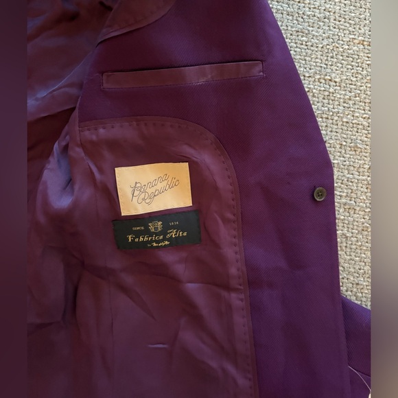 Banana Republic Lido Sculpted Wool Blazer Size 2 Deep Purple NWT - Picture 11 of 16